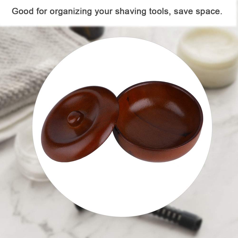 Premium Rubber Wood Shaving Soap Bowl with Lid - Men's Foaming Shaving Cream Bowl for Wet Shaving - Perfect for Travel & Home Grooming Kits