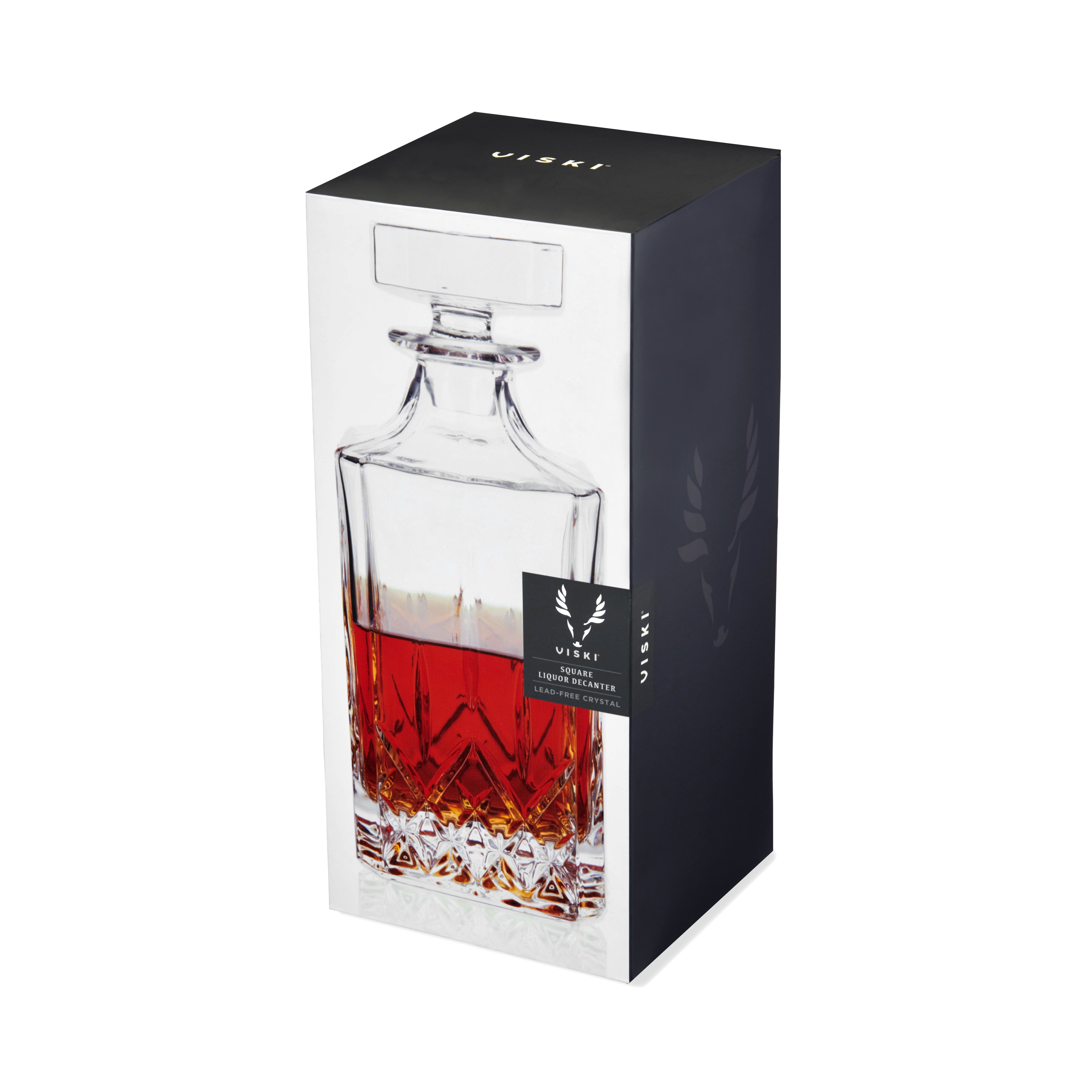 Premium Admiral Liquor Decanter Set - Elegant Glass Whiskey Decanter with 2 Crystal Whiskey Glasses - Perfect for Bourbon, Scotch, Rum & Brandy - Ideal for Home Bars, Gifts & Entertaining