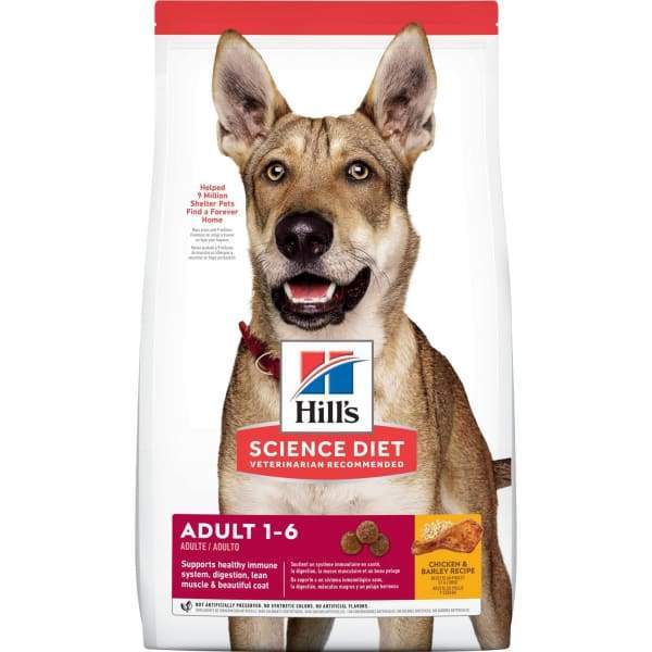Hill's Science Diet Adult Dry Dog Food - Chicken & Barley Recipe (5lb & 15lb Bags) | High Protein Nutrition for Adult Dogs | Perfect for Daily Meals & Active Lifestyles