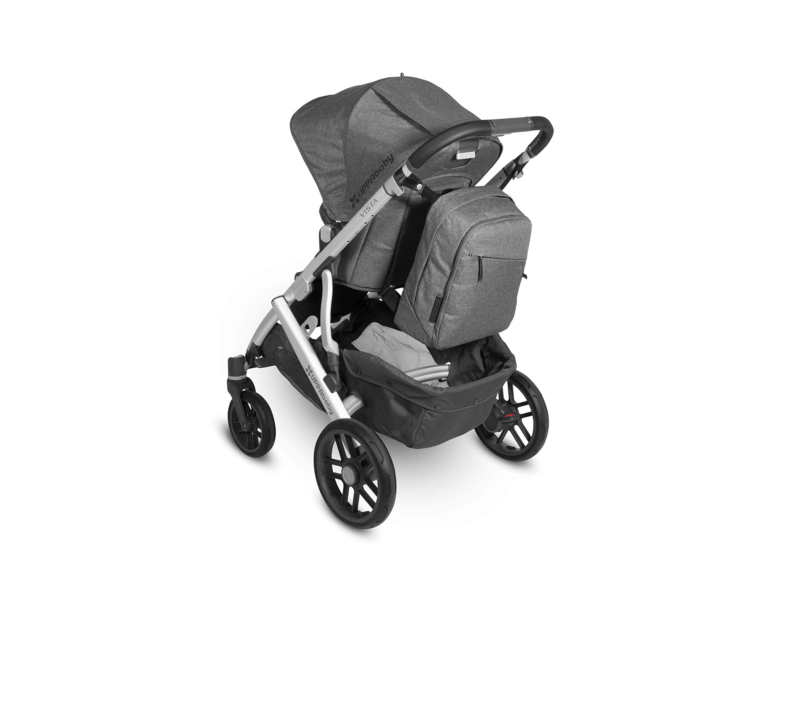 UPPAbaby Diaper Changing Backpack - JORDAN (Charcoal Melange/Black Leather) | Stylish Baby Essentials for Travel, Outings & Daily Use