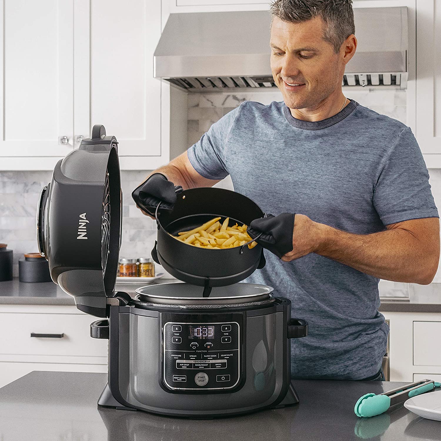 Ninja OP300 8-in-1 Pressure Cooker and Air Fryer Combo | Certified Refurbished with 1-Year Home Essentials Warranty | Perfect for Quick Meals, Healthy Cooking & Family Dinners