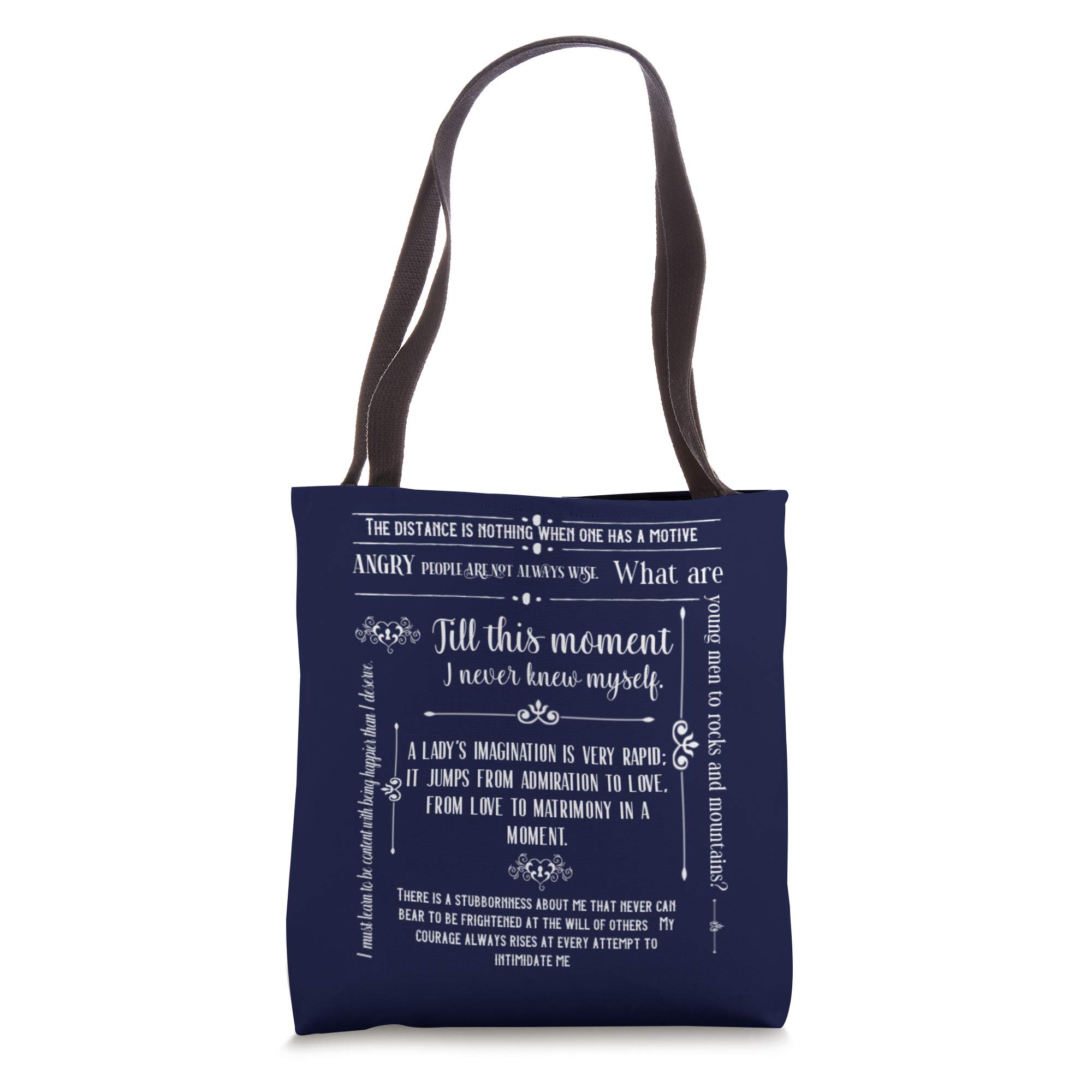 Jane Austen Pride and Prejudice Literary Quote Tote Bag - Book Lover Gift, Library Tote, Reading Accessories for Women - Perfect for Book Clubs, Shopping & Daily Use