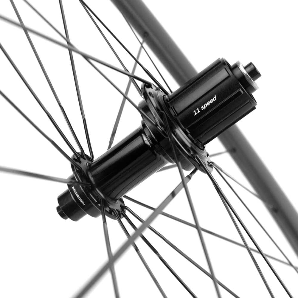 Lightweight Carbon Fiber Road Bike Wheelset - 50mm Deep Section Clincher Wheels - 700c Racing Bike Wheels for Speed & Performance - Perfect for Triathlon, Road Racing & Endurance Cycling