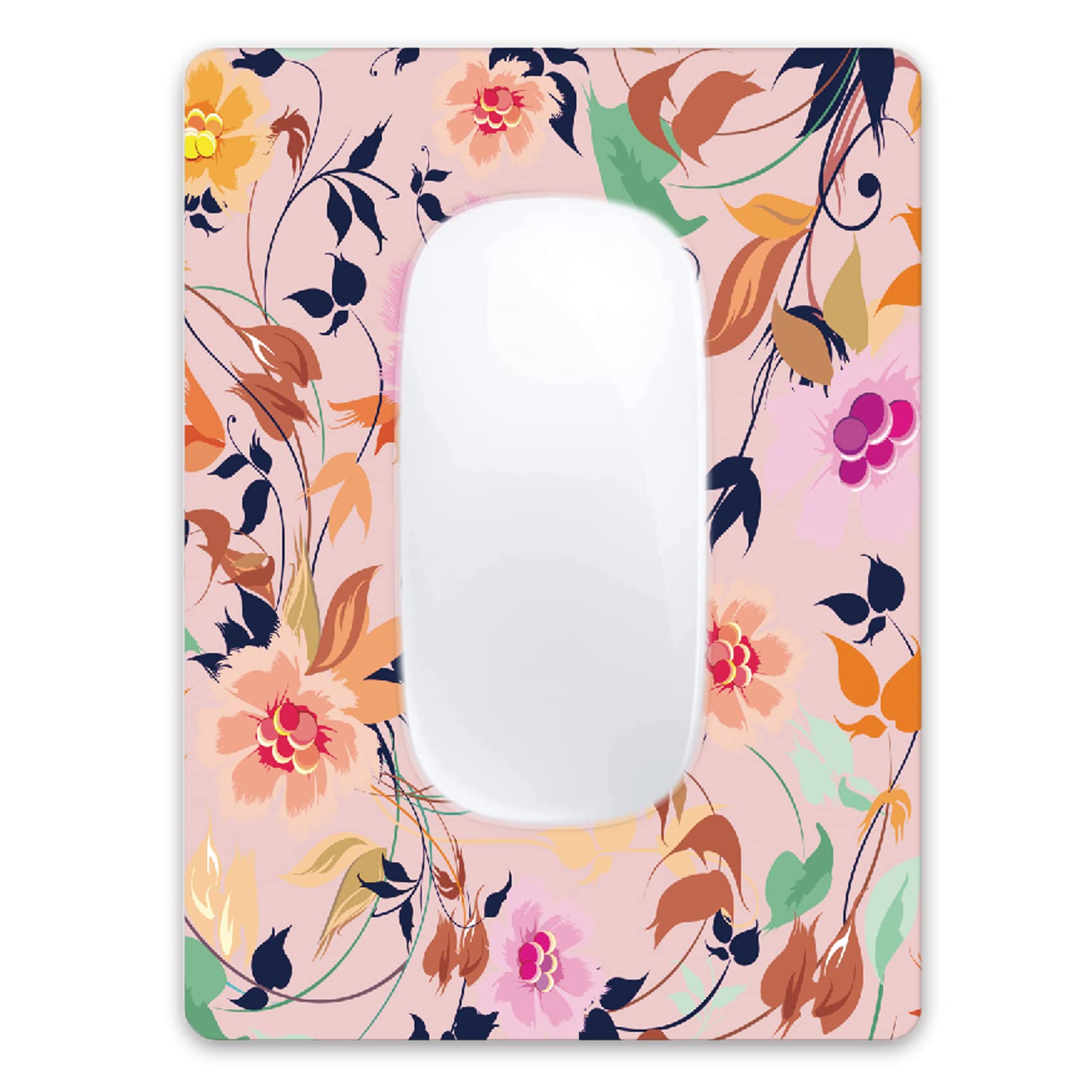 6x8 Inch Mini Mouse Pad - Non-Slip Rubber Base, Portable Square Mousepad for Wireless Mouse & Laptops | Waterproof, Cute Floral Design (Pink Background) | Perfect for Travel, Home & Office Use