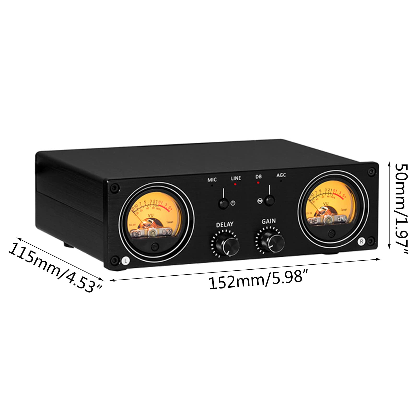 Professional VU Meter & Converter Box - Analog Sound Level Indicator for Amplifier/Preamp Switch Box - Perfect for Home Studio, DJ Setup & Audio Equipment Monitoring