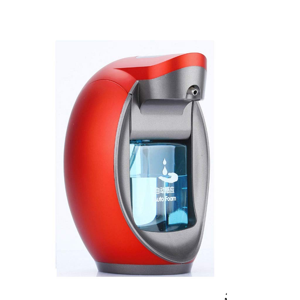 Automatic Foam Soap Dispenser 480ML - Touchless Infrared Motion Sensor Hands-Free Soap Pump for Kitchen & Bathroom - Red (Ideal for Home, Office, Restaurant Hygiene)