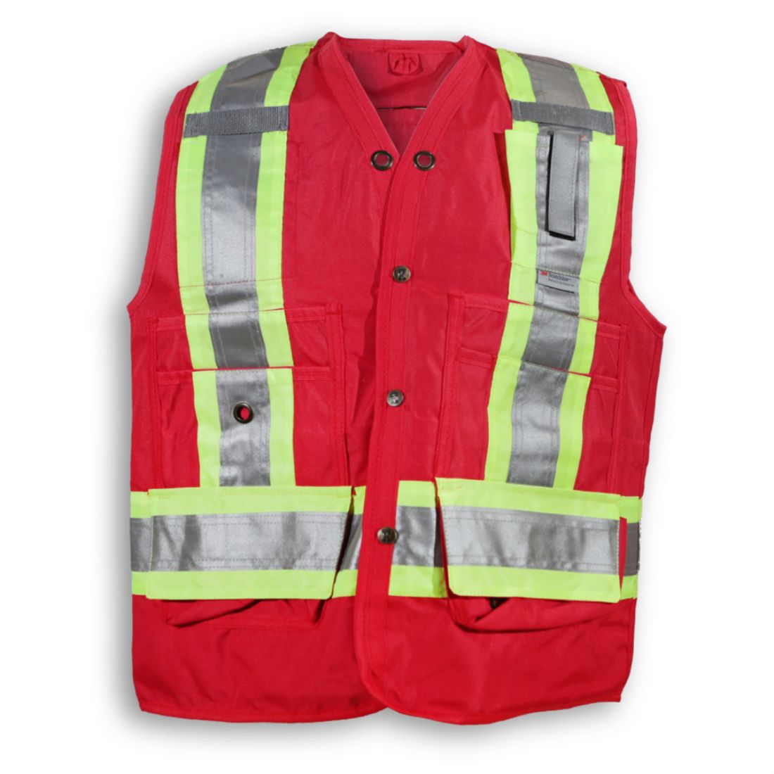 Big K Hi-Vis Surveyor's Safety Vest - Red BK402RD | High Visibility Workwear for Construction, Roadwork & Surveying