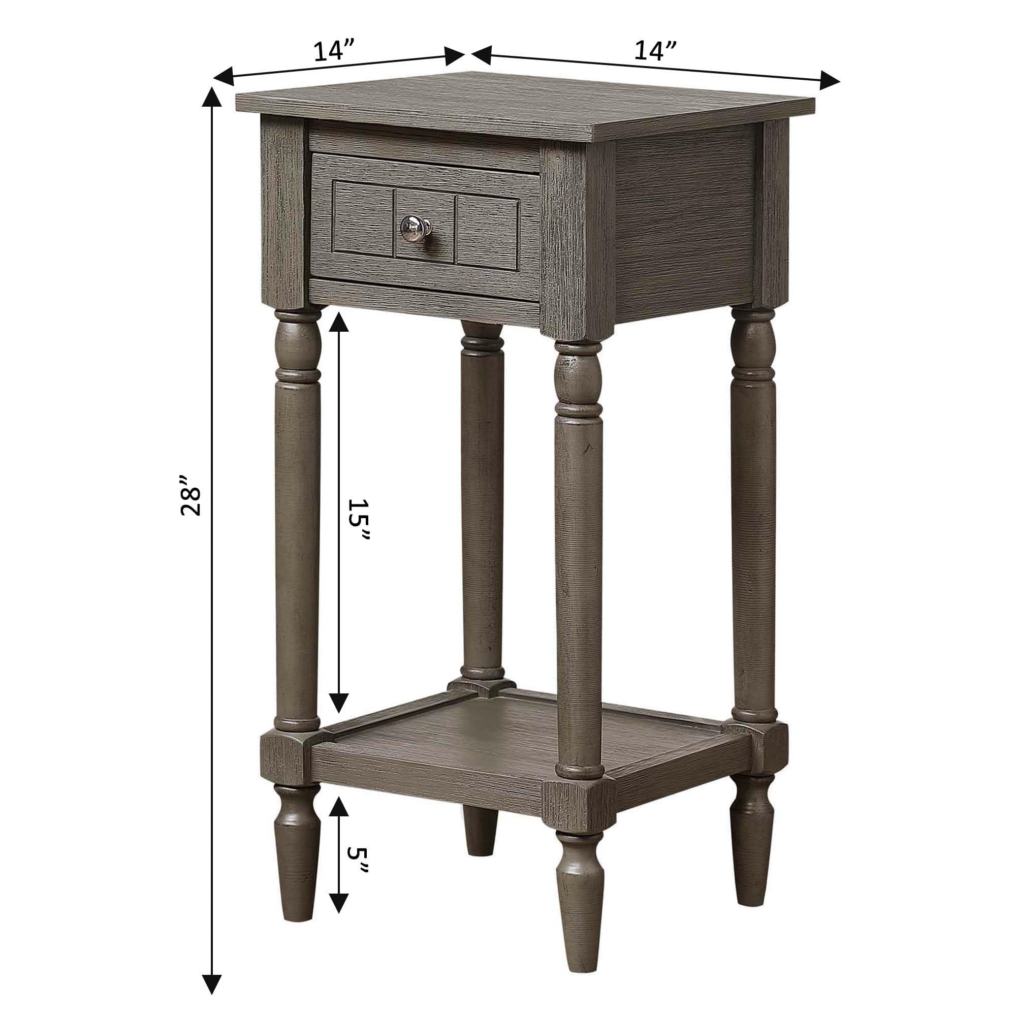 French Country Khloe 1-Drawer Accent End Table 14