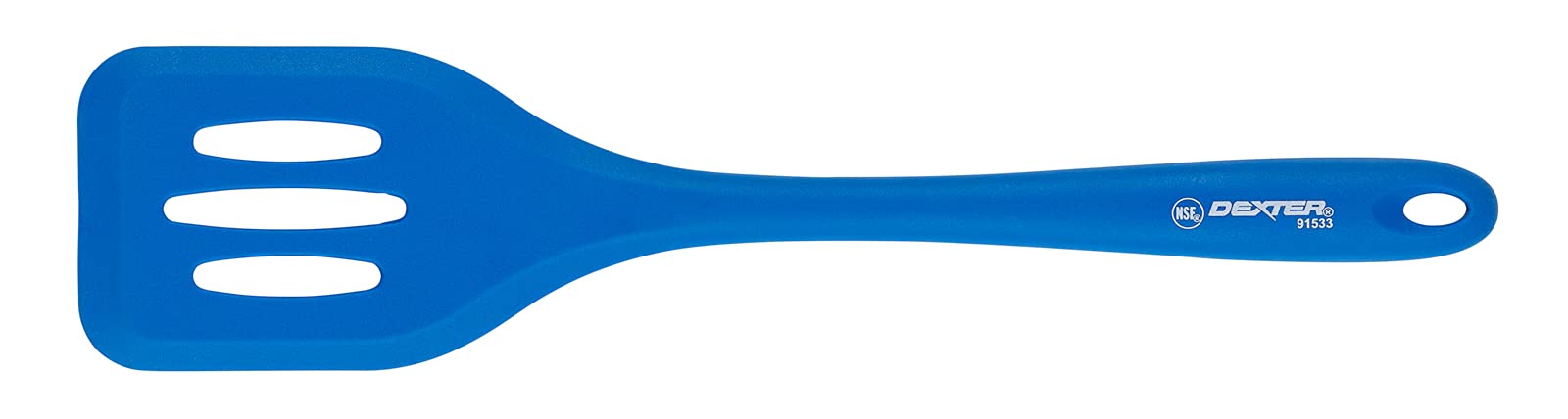 Dexter-Russell 91533 11.5-Inch Silicone Slotted Turner with Cool Blue High Heat Handle - Non-Stick Spatula for Cooking, Flipping Pancakes, Burgers & Eggs - Perfect for Grilling, Frying & Baking