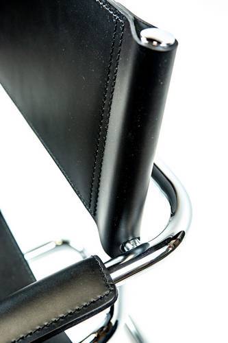 Mart Stam Cantilever Armchair - Black Leather Modern Office Chair for Home & Office - Mid-Century Design Ergonomic Seating for Living Room, Lounge & Workspace