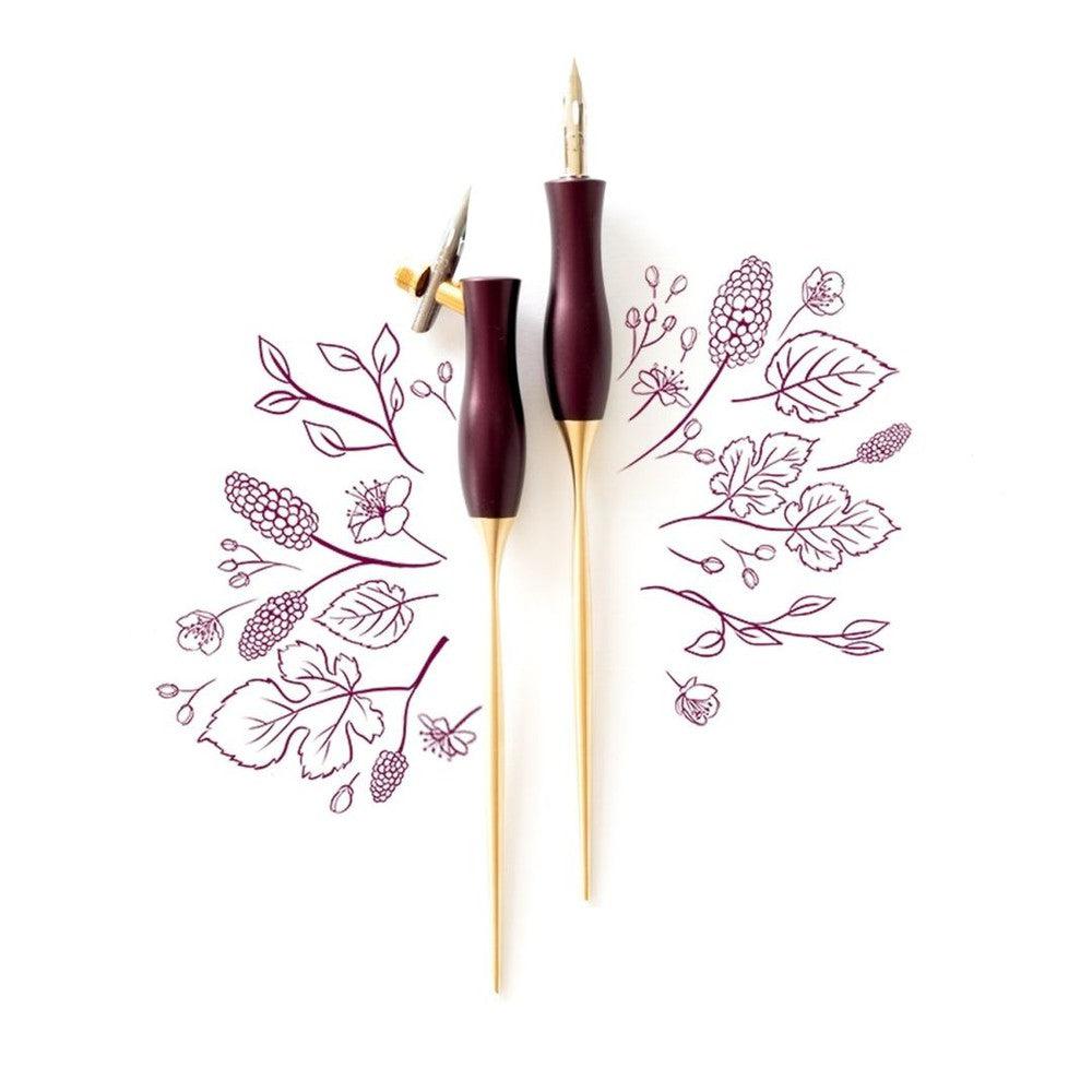 Tom's Studio Premium Wooden Calligraphy Nib Holder - Bloom Design for Dip Pen Writing, Perfect for Beginners & Professionals - Ideal for Wedding Invitations, Hand Lettering, Art Projects & DIY Crafts