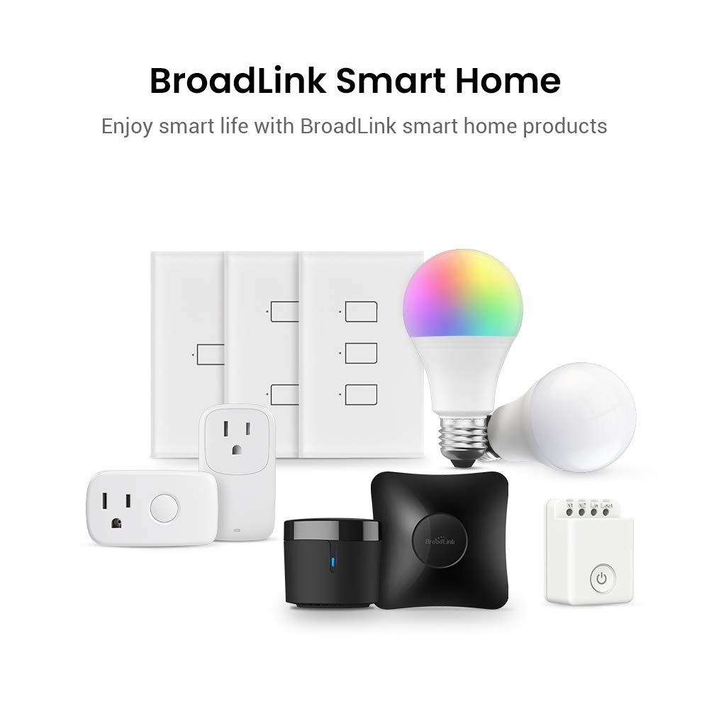 BroadLink Smart Light Switch - No Neutral Wire Required, Single Pole, 2-Gang Touch Timer Switch with App & Voice Control - Works with Alexa, Google Assistant, IFTTT, Siri Shortcuts (Hub Included) - Perfect for Smart Home Automation & Modern Living Rooms