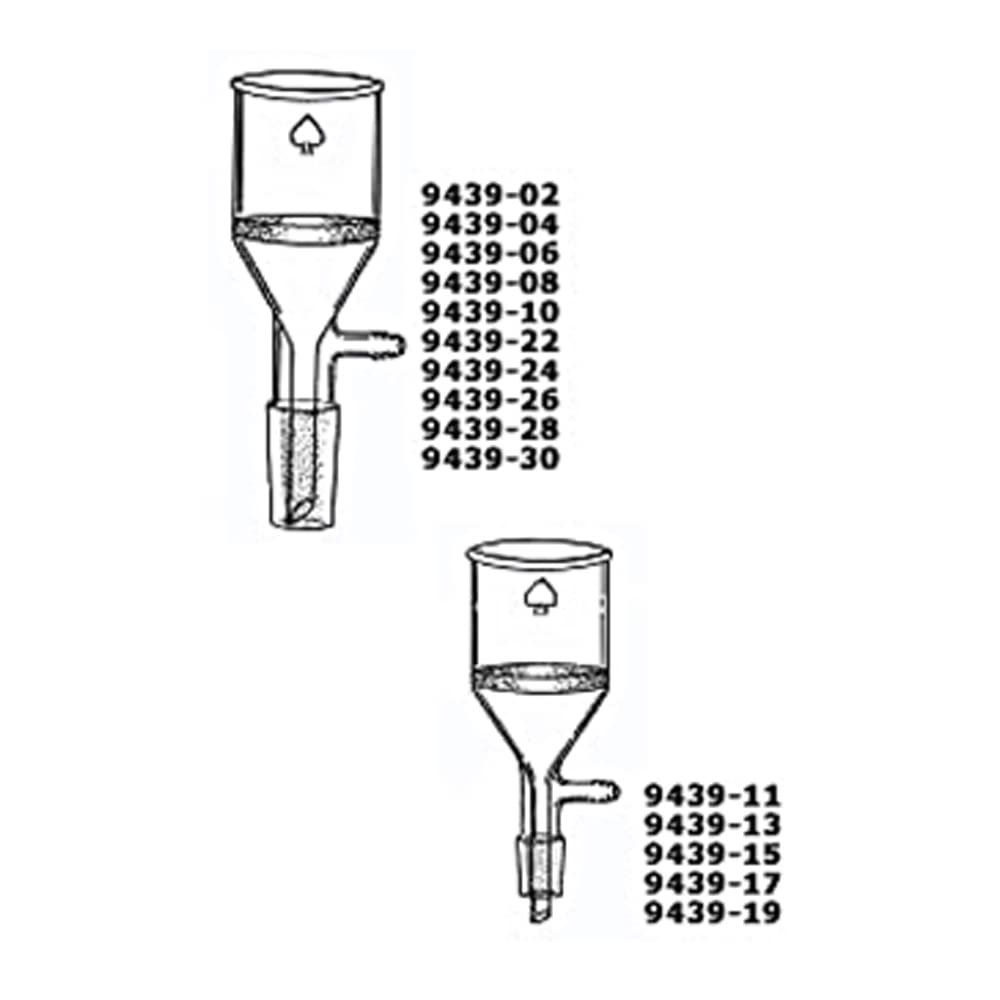 9439-17 D Filter Funnel - 14/10 Joint, 15mL Capacity, Porosity Grade - Lab Glassware for Chemistry Experiments & Essential Oil Filtration