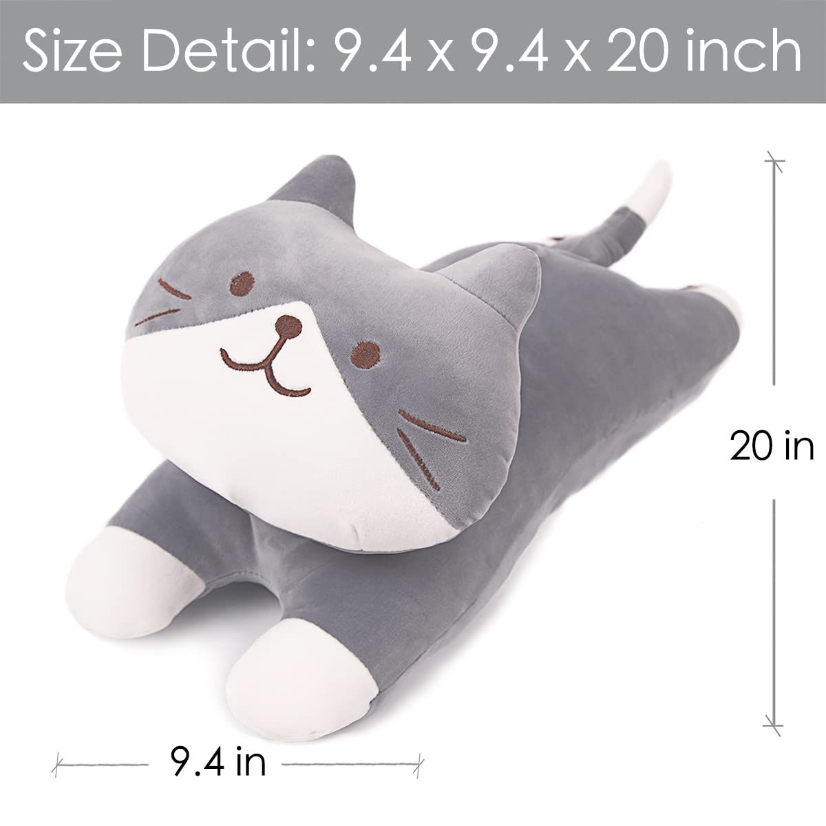 ARELUX 22in Soft Cat Pillow - British Shorthair Plush for Gifts & Home Decor