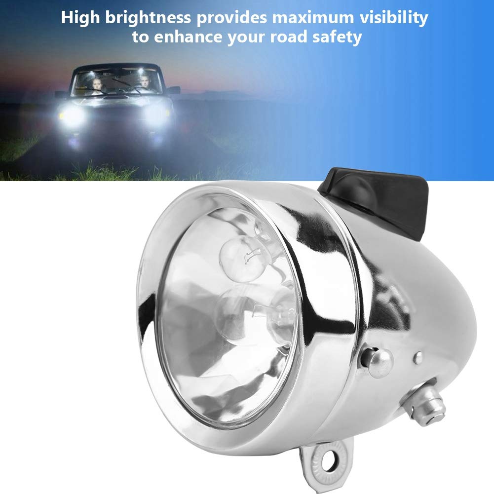 12V 6W Bicycle Dynamo Light Kit - Friction Generator Powered LED Headlight & Brake Tail Lights for Motorized Bike, Mountain Bike, Road Bike - Perfect for Night Riding Safety & Urban Commuting