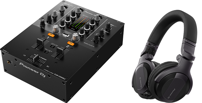Pioneer DJM-250MK2 Professional 2-Channel DJ Mixer with Free Pioneer HDJ-X5 Headphones - Perfect for Club Mixing, Home Studios & Live Performances