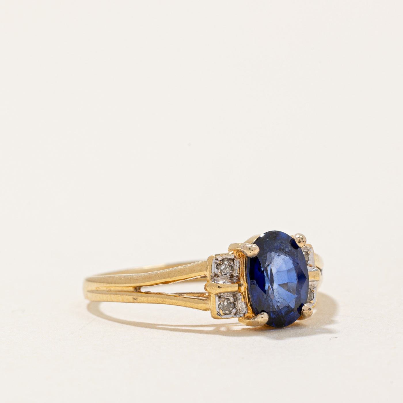1.00ct Sapphire & Diamond Ring | 0.02ctw | Size 5.75 | Elegant Blue Gemstone Jewelry for Women | Perfect for Engagement, Anniversary & Special Occasions