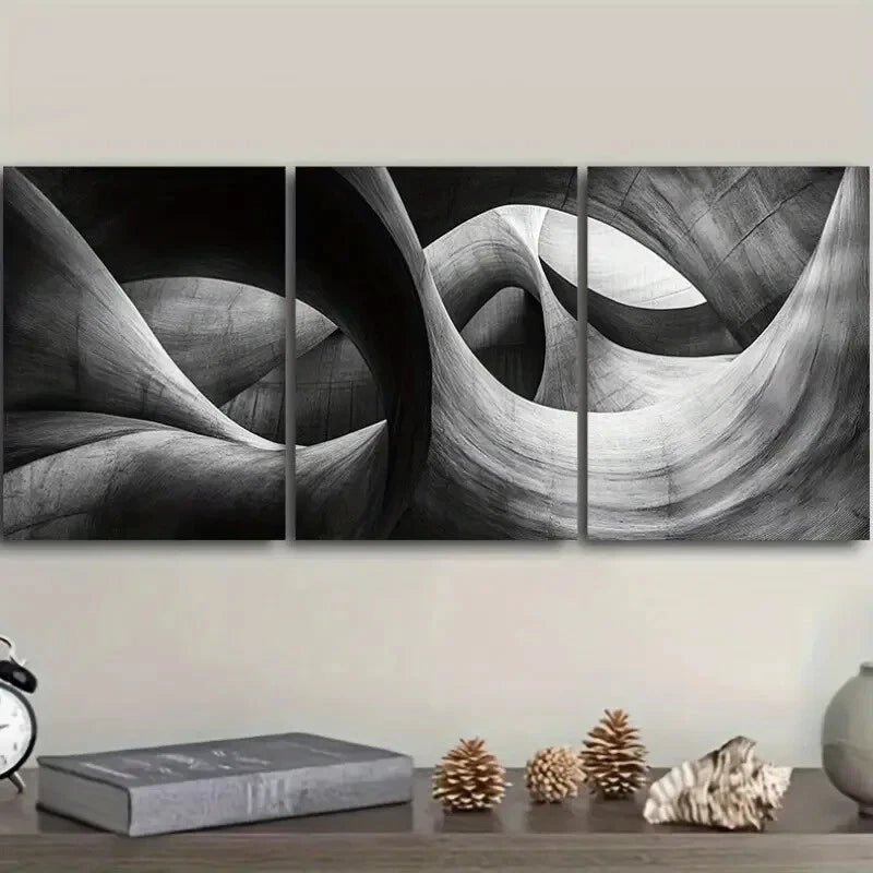 3-Piece Abstract Art Deco Classic Wall Art Set - Framed Canvas Prints 40x60cm (16x24in) | High Quality Premium Wall Decor | Ready to Hang | Perfect for Living Room, Bedroom & Office Decor