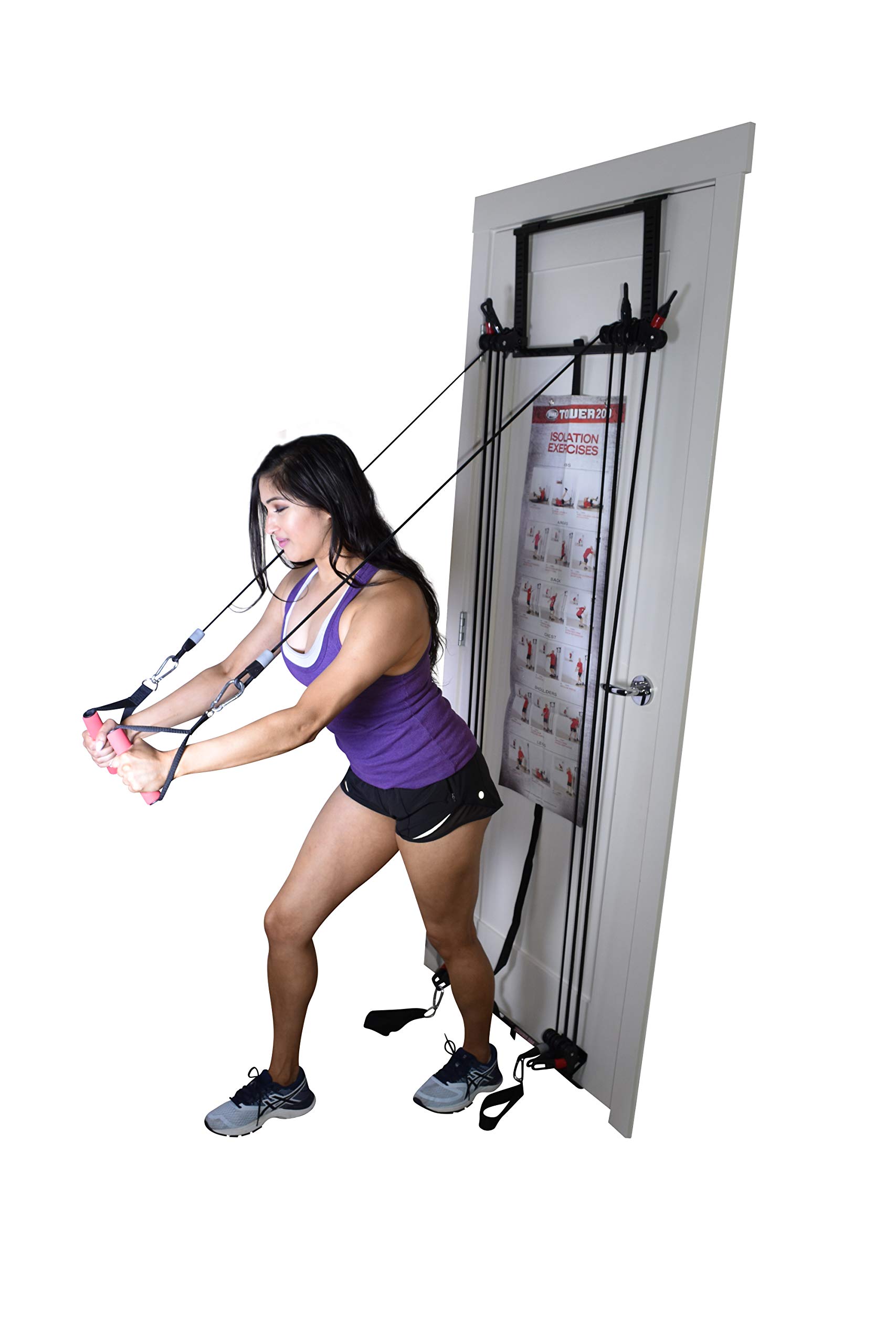Complete Home Gym Resistance Bands Set with 2 Handles, 2 Ankle Straps & Straight Bar - Full Body Workout Equipment for Strength Training, Yoga & Fitness - Perfect for Door Gym Exercises & Home Workouts