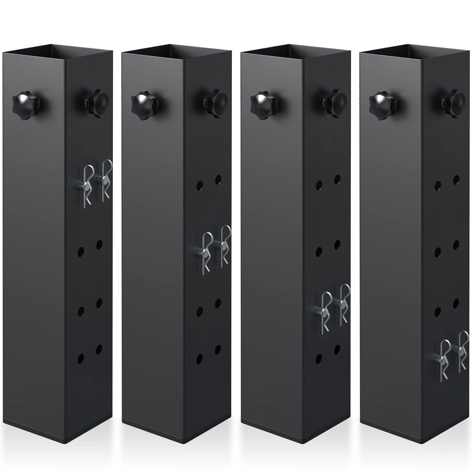 4 Pack Heavy Duty Carbon Steel Bed Risers - Adjustable Height 3.2