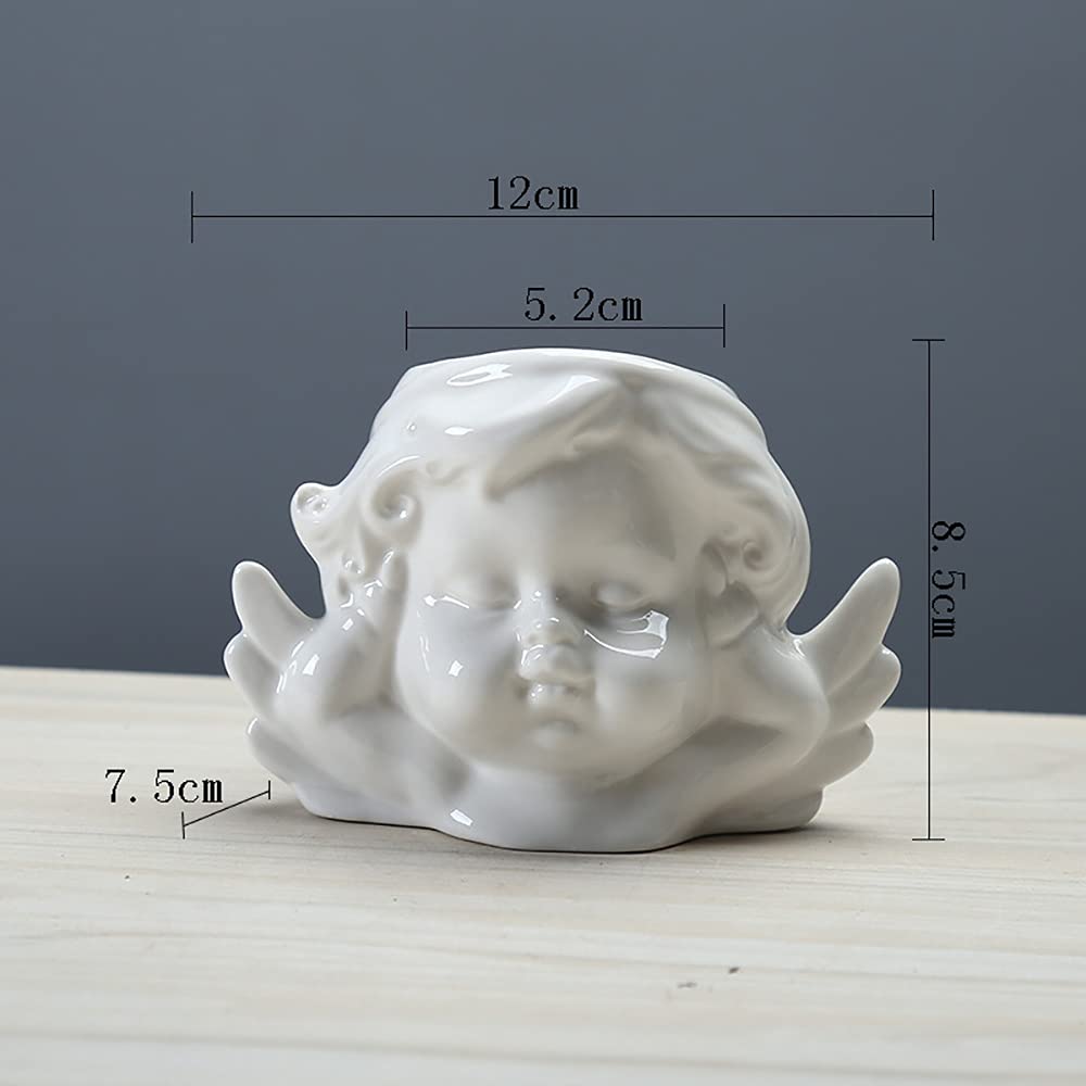 3 Pack Mini Ceramic Succulent Plant Pots - Cute Angel Design Decorative Flower Planters for Home, Office, Desk & Garden Decor | Perfect for Indoor Plants, Succulents & Small Flowers