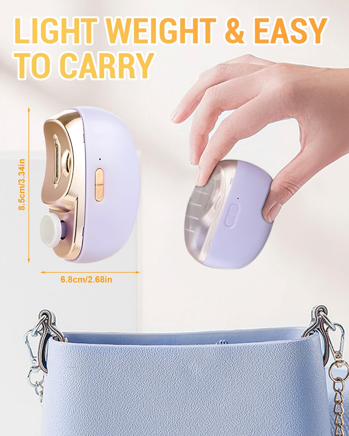 3 in 1 Automatic Electric Nail Clipper with Polishing & Light - 2025 Upgraded 2-Speed Adjustable Toe & Finger Nail Trimmer for Baby, Adult & Seniors - Perfect for Home, Travel & Pedicure (Purple)