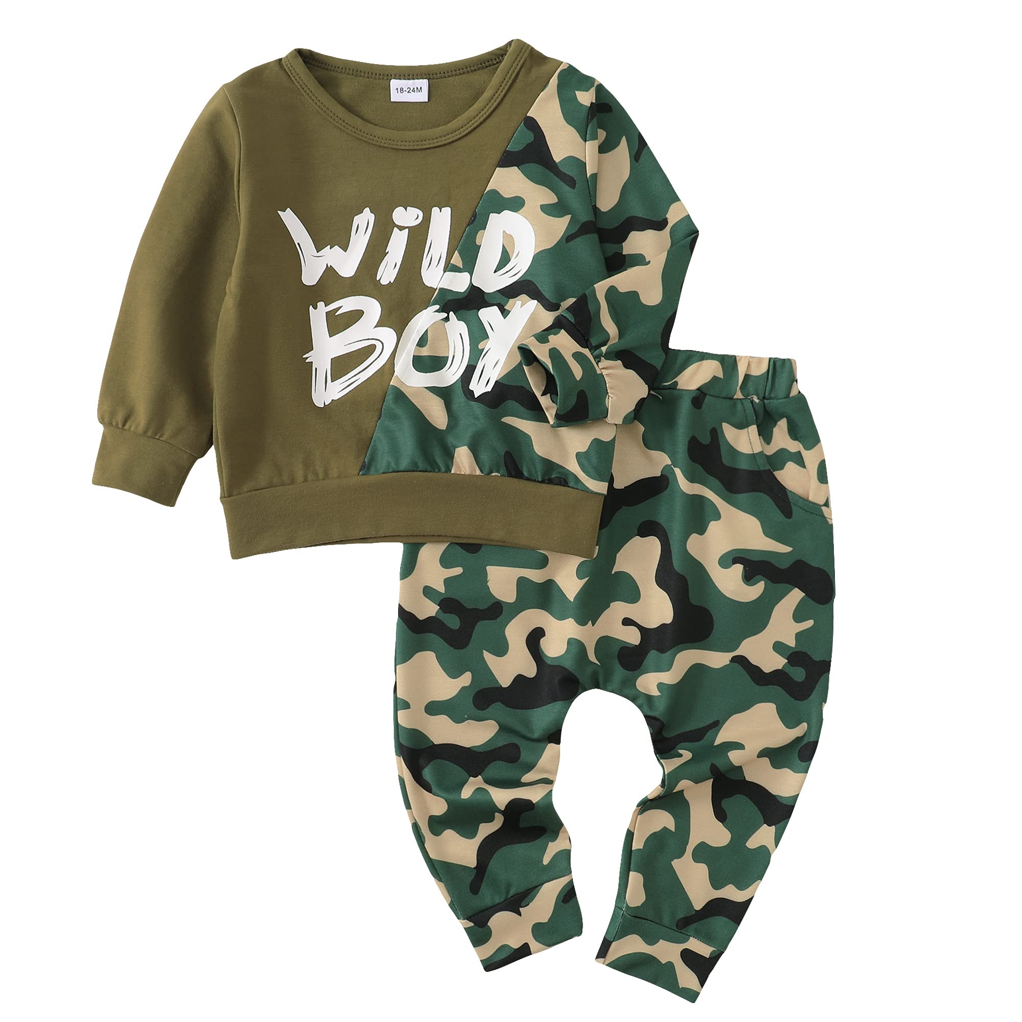 Toddler Boy Clothes Set - Long Sleeve Top & Pants for Fall Playtime