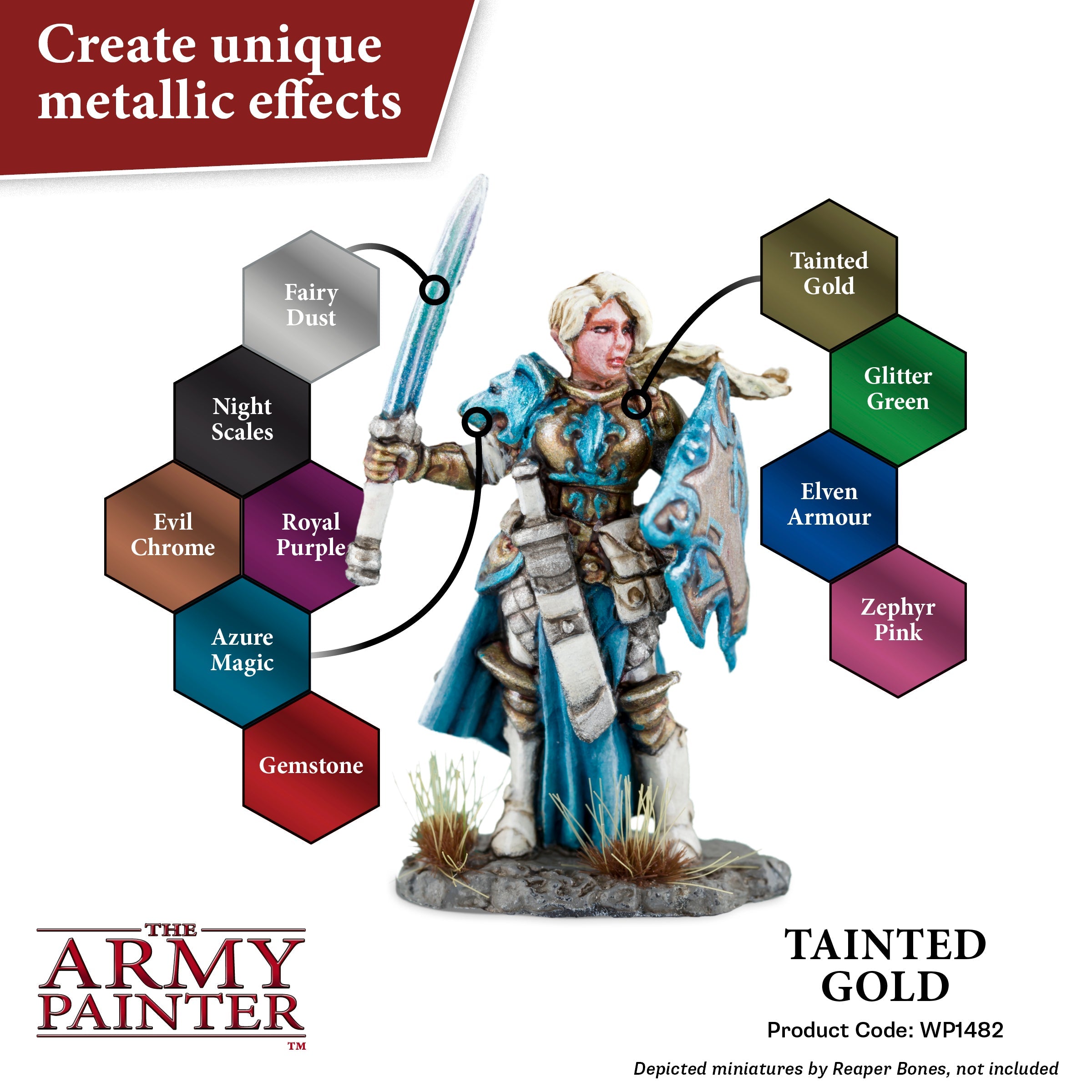 Warpaints Metallics: Tainted Gold Metallic Paint for Miniatures & Models - Perfect for Warhammer, D&D, and Tabletop Gaming