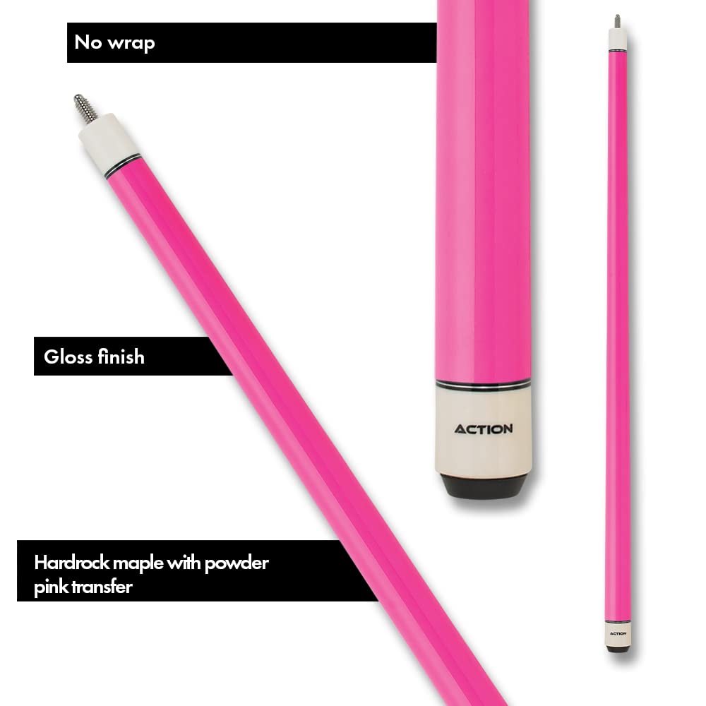 Hot Pink Women's Pool Cue Stick - 29-inch Birdseye Maple Billiard Cue with Bright Pink Design & Cream Plate | Perfect for Women's Billiards, Pool Parties & Game Room Decor
