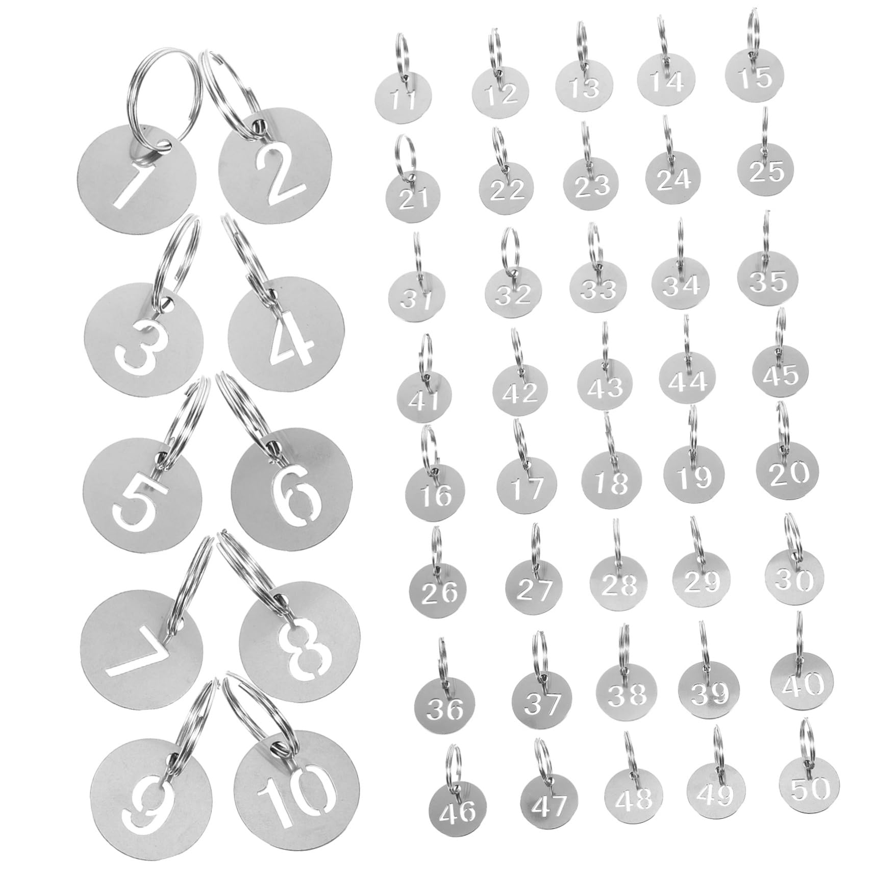NUOBESTY 50pcs Key Tags Number Stickers - Durable Portable Key Labels for Luggage, School & Office Organization - Perfect for Travel, Backpacks, Lockers & Key Identification