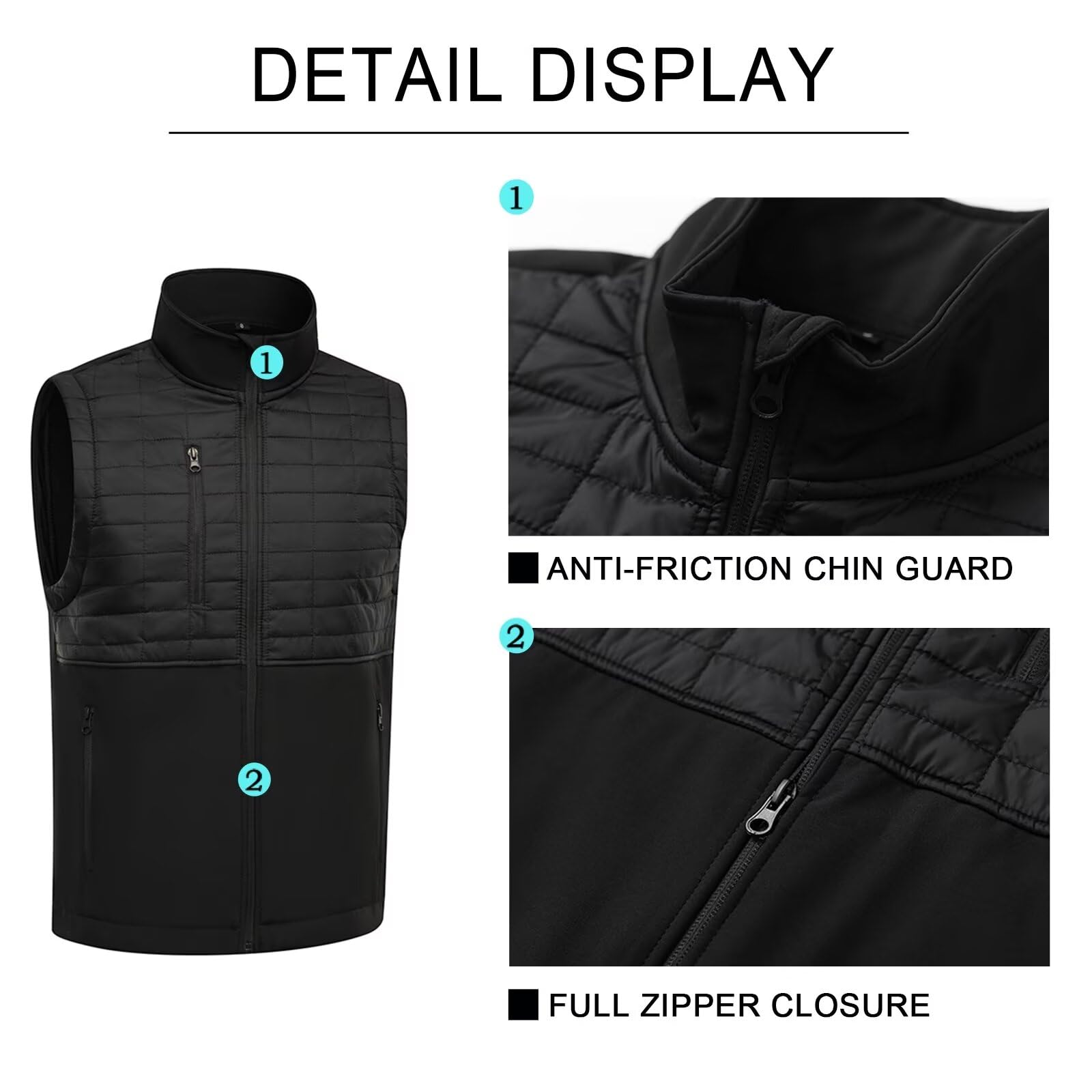 Men's Lightweight Softshell Vest - Windproof Puffer Sleeveless Jacket for Golf, Running & Outdoor Activities | Breathable & Comfortable for Hiking, Cycling & Casual Wear