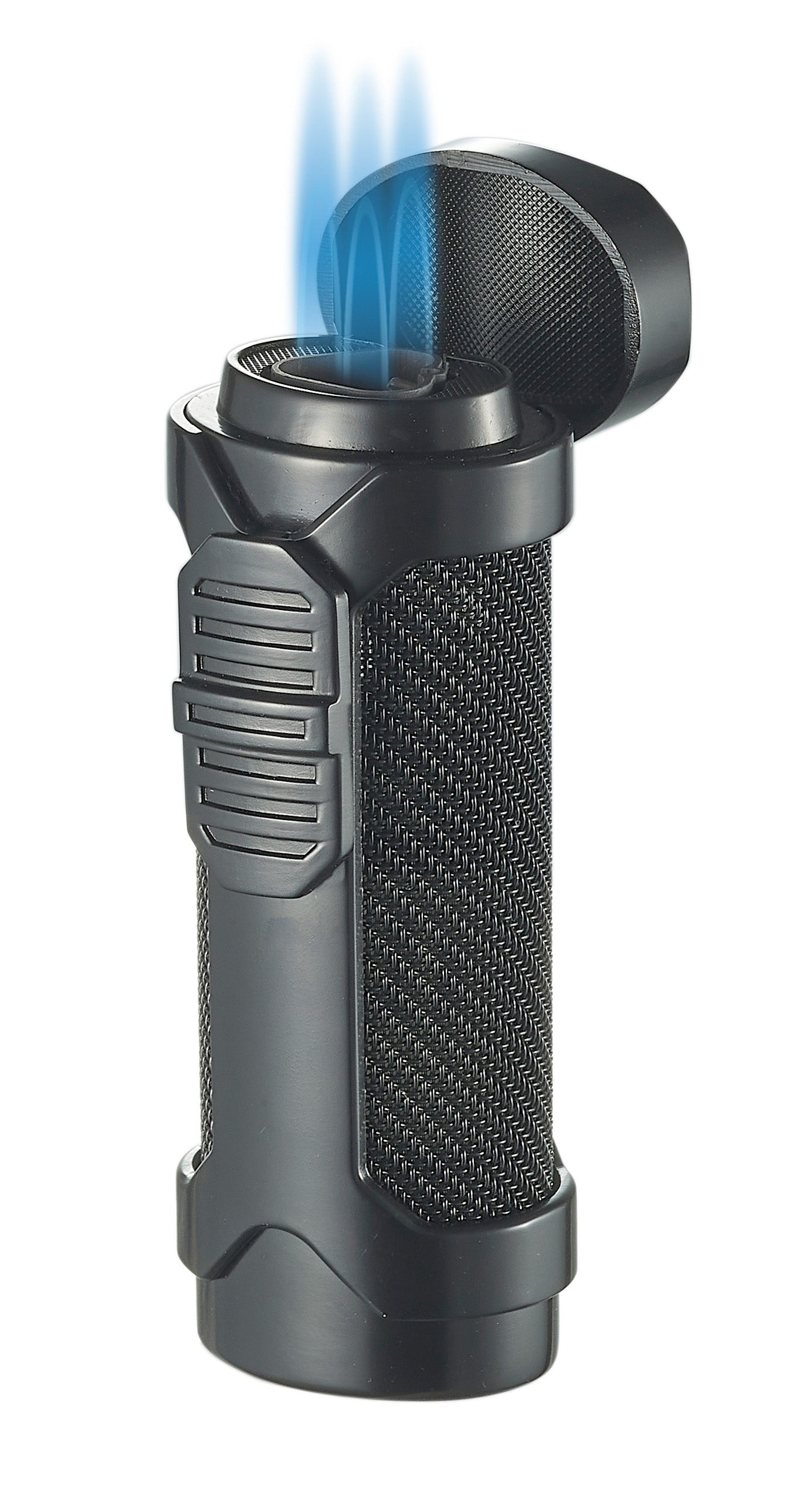 Visol Marlin Triple Flame Torch Lighter - Windproof Butane Lighter for Cigars, Camping & Outdoor Use (Black)