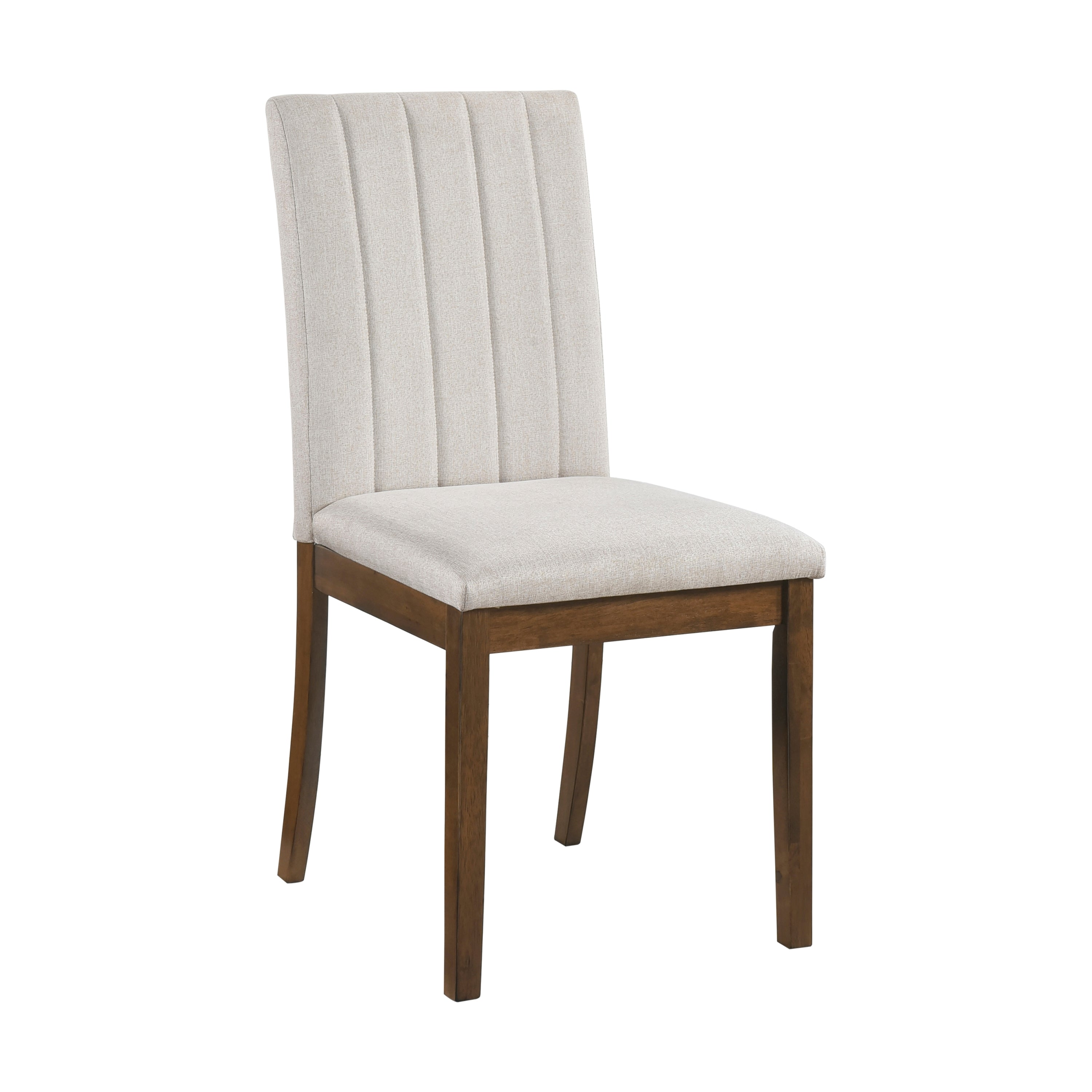 Modern Brown Fabric Upholstered Dining Chairs Set of 2 - Wooden Frame Kitchen & Dining Room Furniture for Home, Restaurant, and Office Use