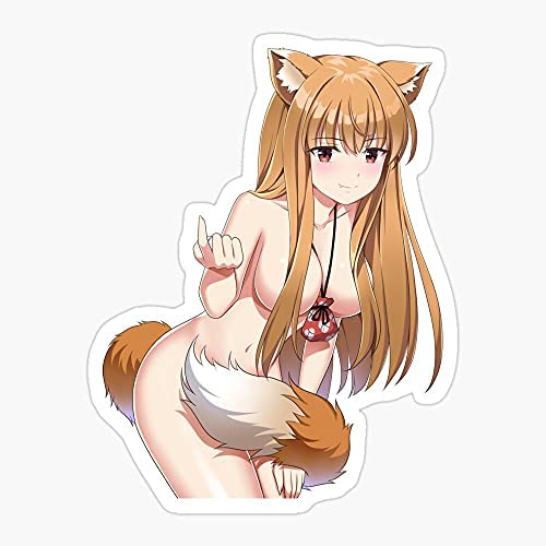 Holo Spice and Wolf Anime Waifu Vinyl Waterproof Stickers - Decorative Decals for Car, Laptop, Wall, Window, Bumper - Perfect for Anime Fans and Collectors