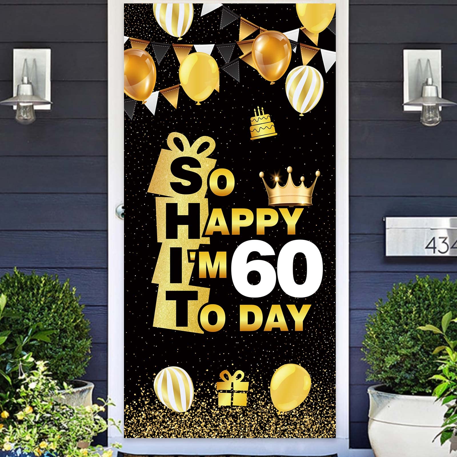 Happy 60th Birthday Banner & Confetti Decorations - Cheers to 60 Years Black & Gold Party Supplies for Men & Women | Perfect for 60th Birthday Celebrations, Milestone Parties & Retirement Decor