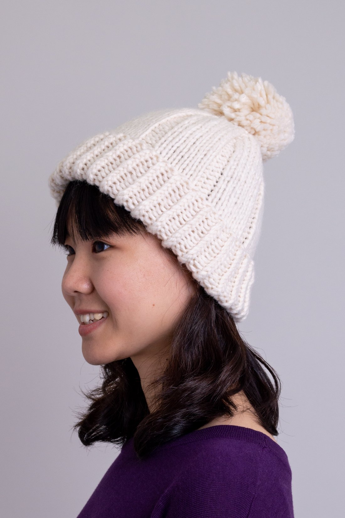 Hand Knit Wool Toque Beanie - Soft & Warm Winter Hat for Men & Women - Perfect for Skiing, Snowboarding & Cold Weather