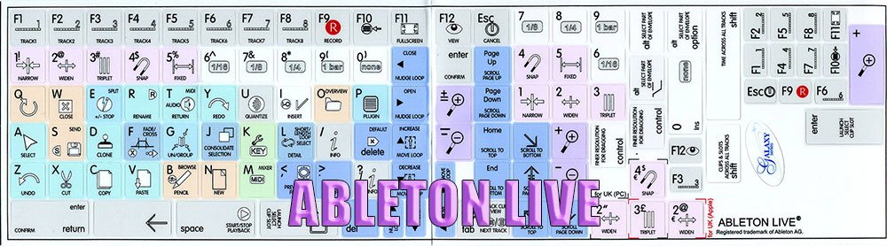 Ableton Live Galaxy Series Keyboard Shortcut Labels - 12x12 Size for Music Production & DJing | Perfect for Studio & Live Performance