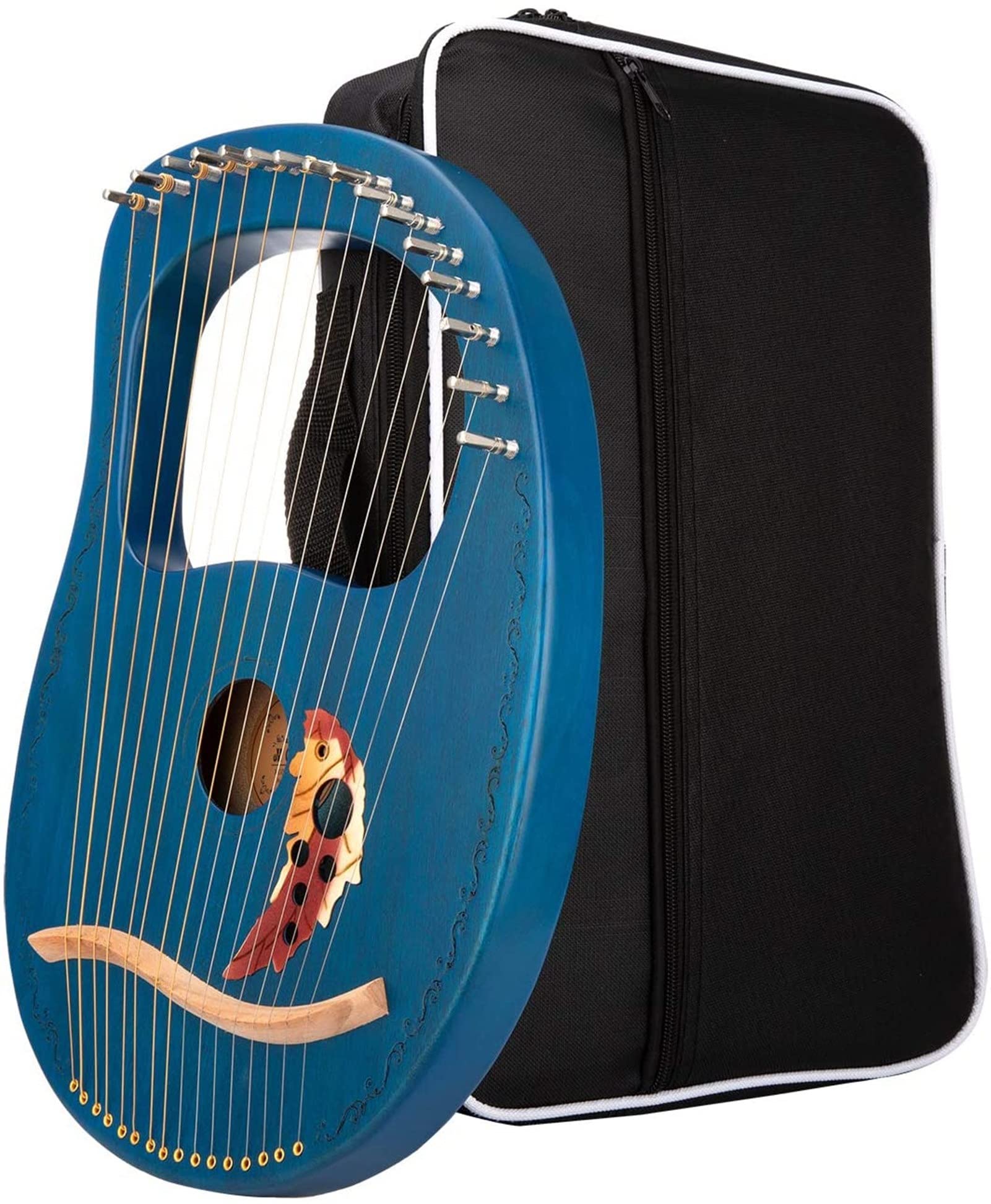 16-String Lyre Harp with Wooden Body & Tuning Tools - Perfect Musical Instrument Gift for Kids & Beginners - Ideal for Music Lessons, Home Decor & Relaxation Therapy