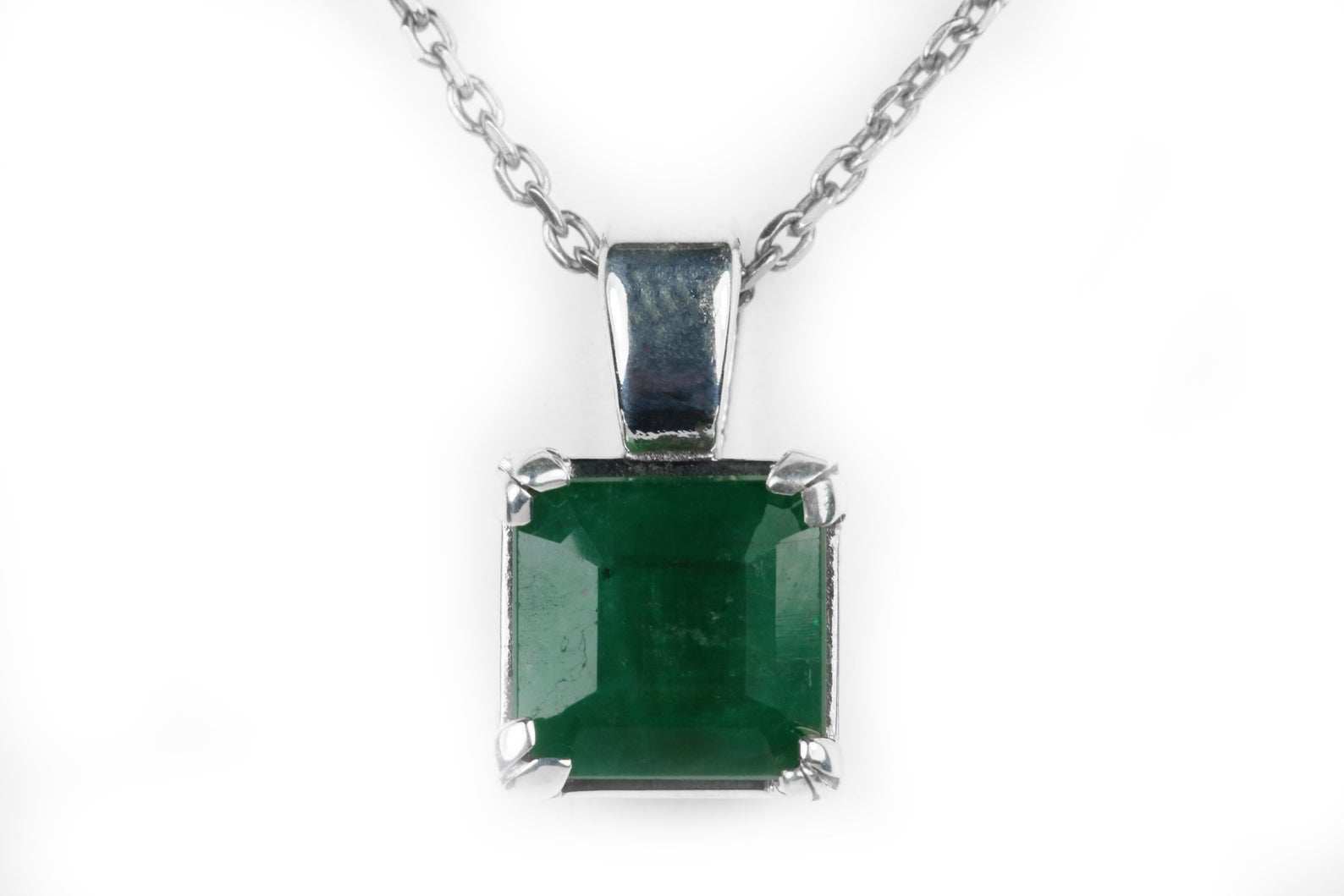 0.90 Carat Natural Emerald Pendant in 925 Sterling Silver - Elegant Jewelry Gift for Women, Birthday, Anniversary & Special Occasions