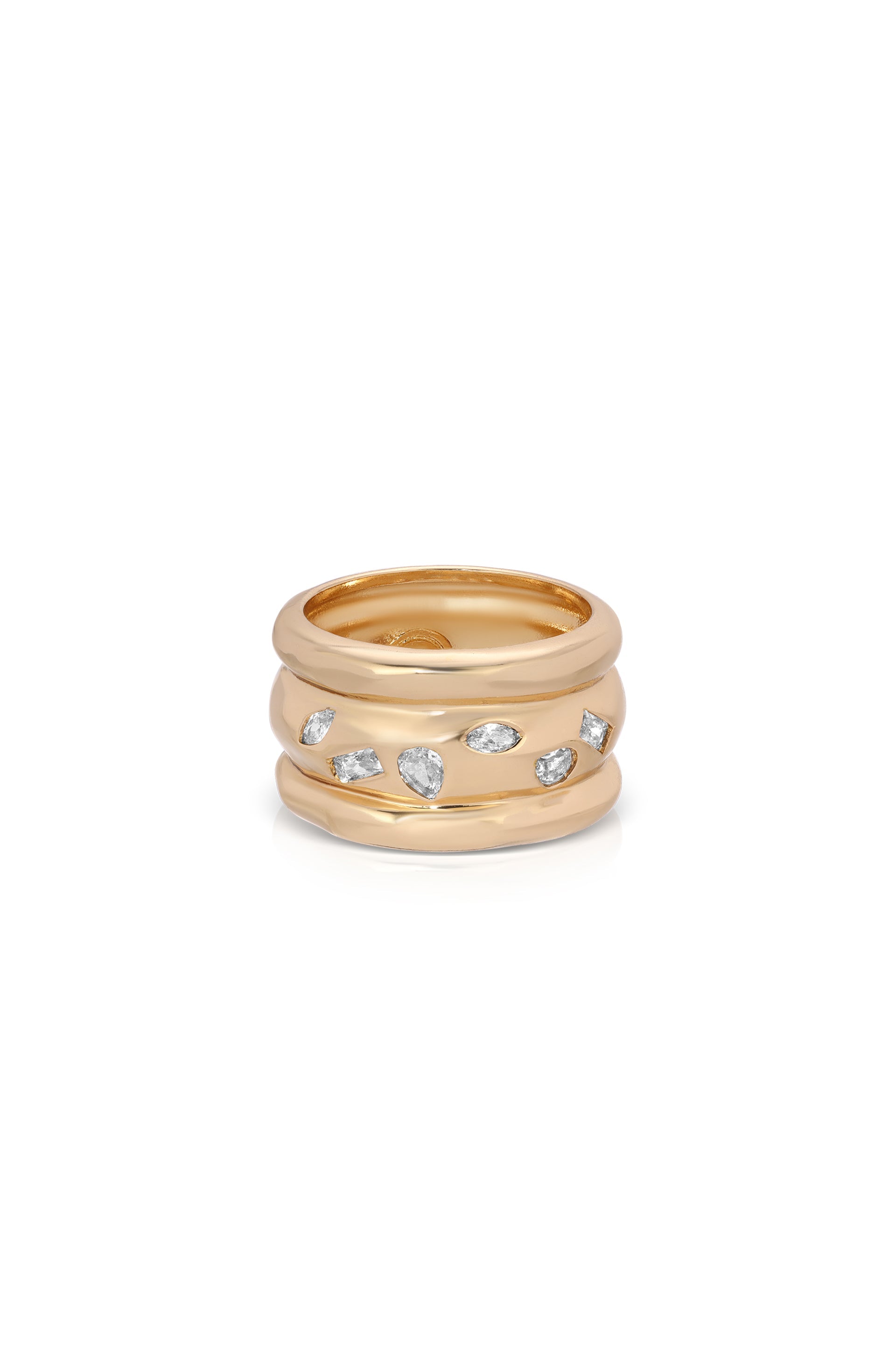 Elegant Bezel Crystal Thick Ring for Women - Vintage Statement Jewelry for Parties, Weddings & Special Occasions