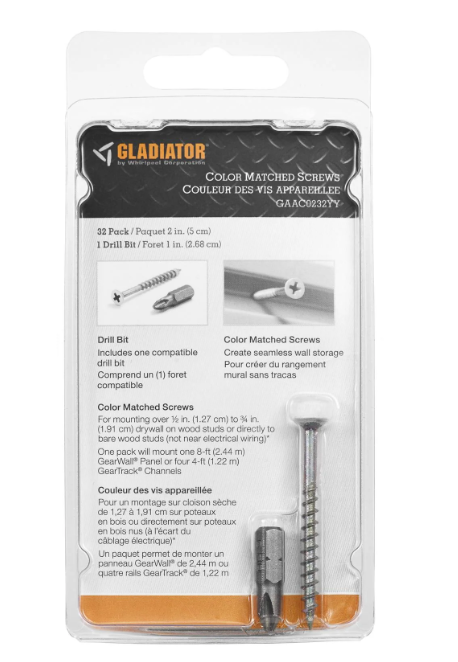 Gladiator Color Matched Screws (32 Pack) - GAAC0232LM - Perfect for Garage Storage, Shelving, and DIY Projects