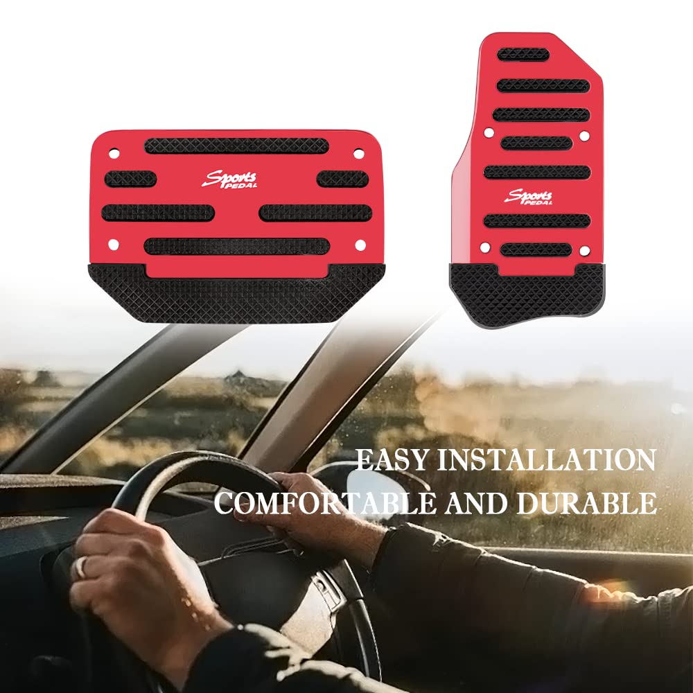 2PCS Non-Slip Car Pedal Covers - Aluminum Alloy for Safe Driving, Fits Car Truck SUV - Perfect for Commuting & Road Trips