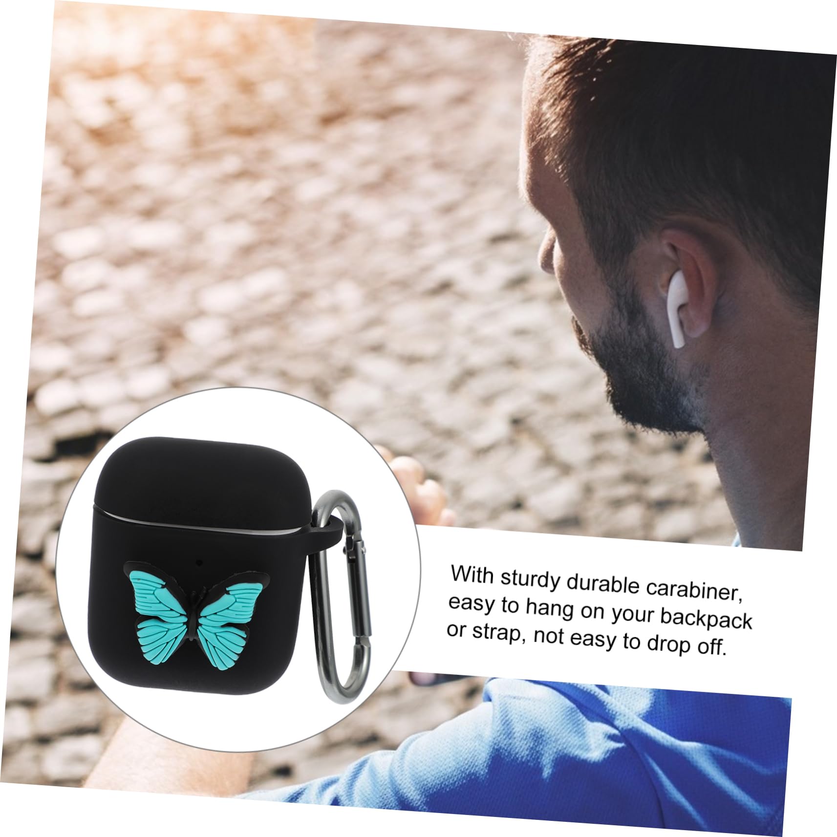 Homoyoyo Silicone Earphone Case for AirPods & Wireless Earbuds - 2 Pack 3D Design Headphone Cover Accessories - Perfect for Gym, Travel & Daily Use