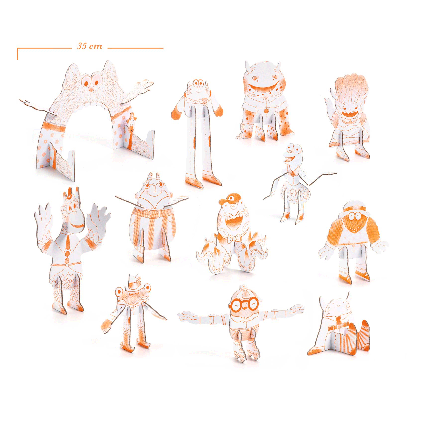 Monsters Color Assemble Play Set by Djeco - Creative Educational Toy for Kids' Imagination & Group Play Activities