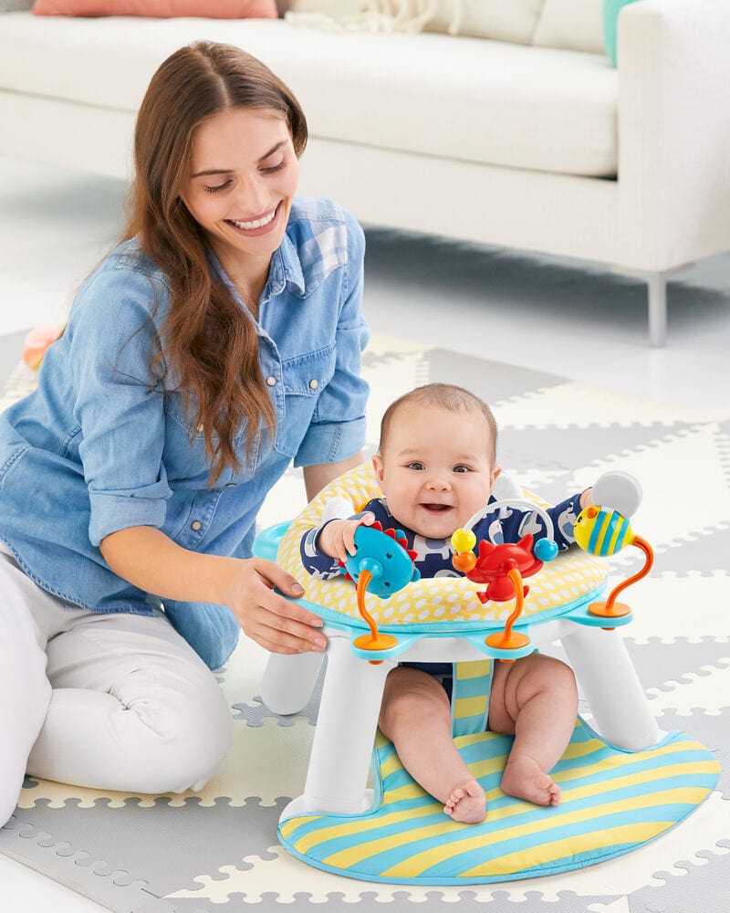 Skip Hop 2-in-1 Activity Floor Seat for Babies | Convertible Play & Feeding Chair | Perfect for Tummy Time, Playtime & Mealtime at Home or Daycare