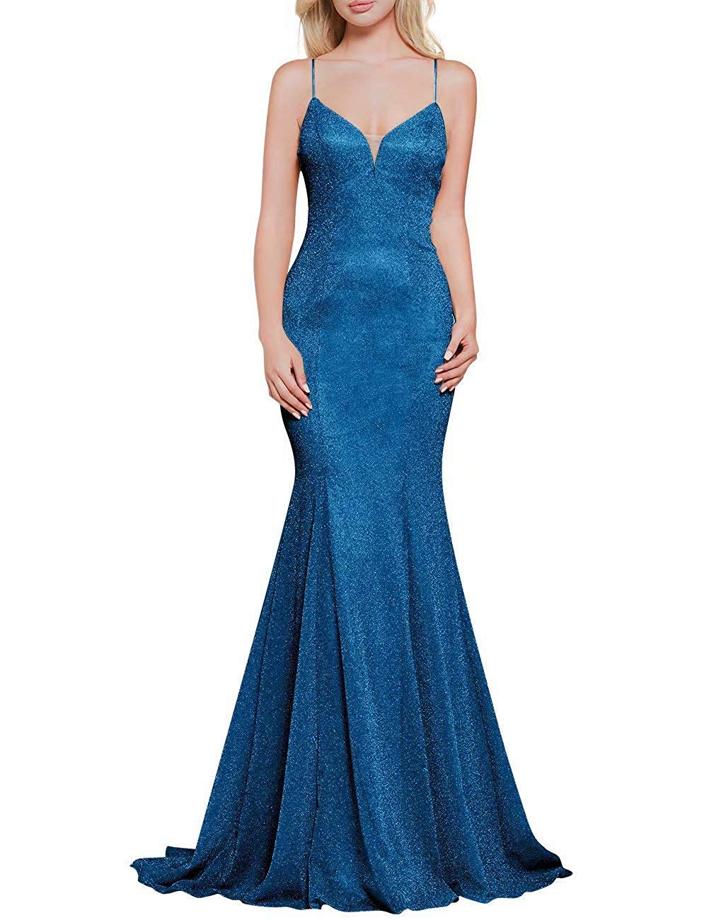 Elegant Long Prom Dresses for Women - Mermaid Formal Evening Gowns with V-Neck & Sequin Details | Perfect for Homecoming, Prom Night, Wedding Guest & Special Occasions