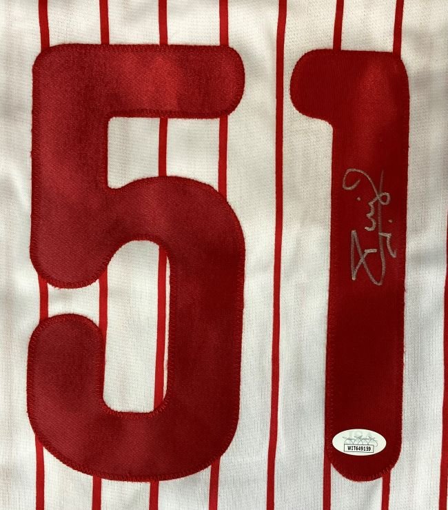 Carlos Ruiz Philadelphia Phillies Autographed White Baseball Jersey with JSA COA - Perfect for Collectors, Fans, and Sports Memorabilia Displays