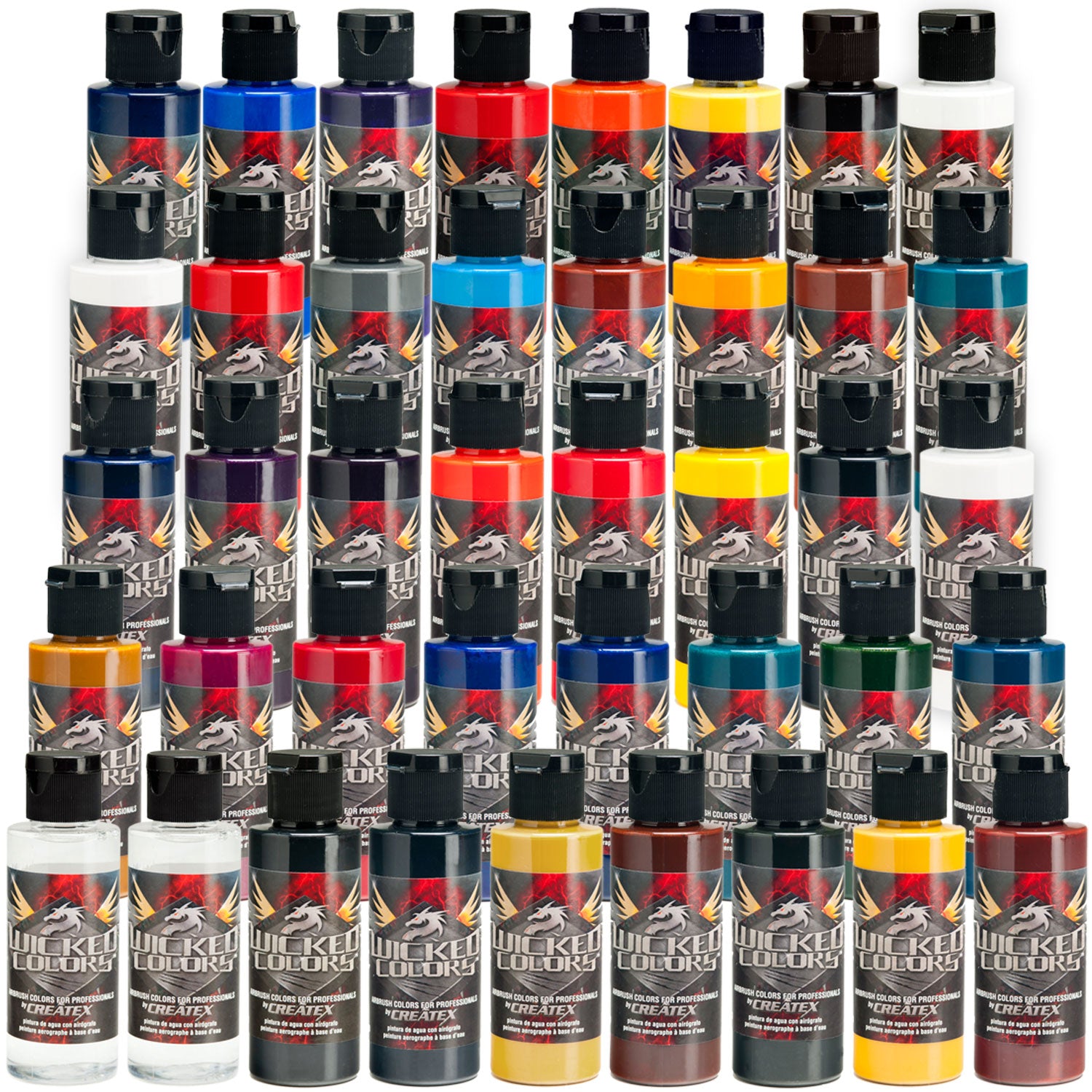 39-Piece Wicked Colors Airbrush Paint Set - 2 oz Bottles for Professional Artists & Hobbyists | Perfect for Automotive, Model Painting & DIY Crafts