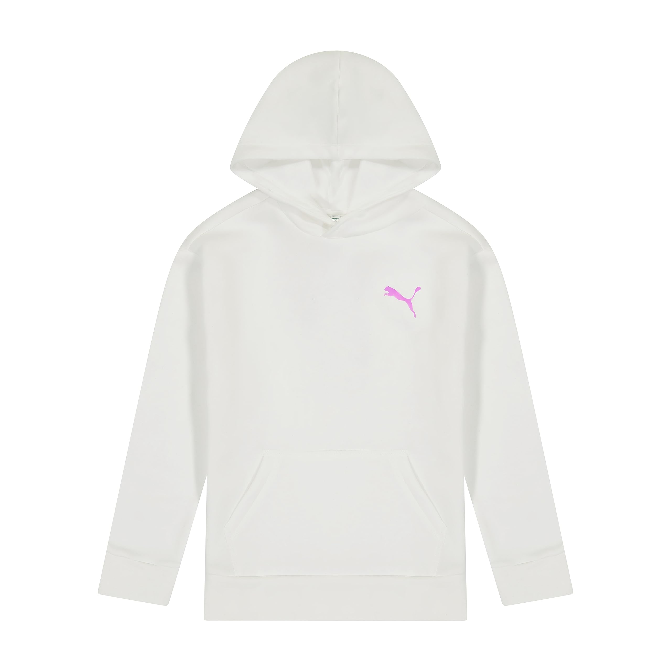 PUMA Girls' Core Logo Fleece Pullover Hoodie - Soft Warm Sweatshirt for Kids - Perfect for School, Playdates & Outdoor Activities
