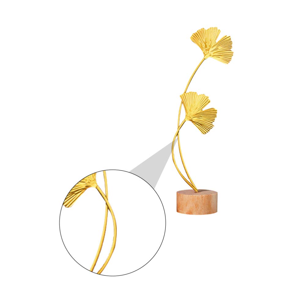 TOYANDONA Large Metal Ginkgo Leaf Sculpture - Handcrafted Abstract Art Figurine for Home & Office Decor, Desktop Ornament, Gift Idea - Perfect for Living Room, Bookshelf, or Wedding Centerpiece